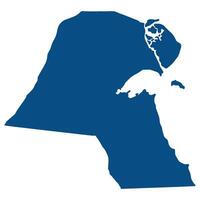 Kuwait map. Map of Kuwait in blue color vector