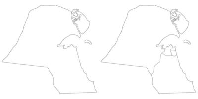 Kuwait map. Map of Kuwait in white set vector