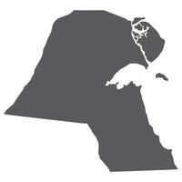 Kuwait map. Map of Kuwait in grey color vector