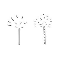 Doodle sparklers icons set isolated vector
