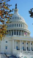 The Washington DC city view with the Capitol Hill building as background in autumn photo