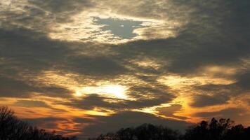The beautiful sunset sky view with the colorful clouds as background photo