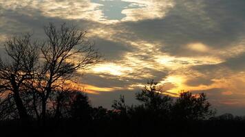 The beautiful sunset sky view with the colorful clouds as background photo