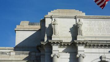 The Washington DC city view with the old architectures in autumn photo
