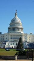 The Washington DC city view with the Capitol Hill building as background in autumn photo