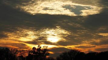 The beautiful sunset sky view with the colorful clouds as background photo