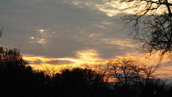 The beautiful sunset sky view with the colorful clouds as background photo