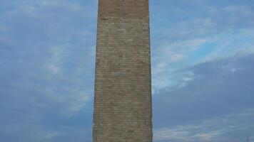 The monument tower view with the sunset sky as background in Washington DC photo