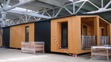 Prefabricated mobile modular container house in factory video