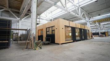 Prefabricated mobile modular container house in factory video