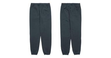 Dark blue sweatpants with drawstring and back pocket. photo