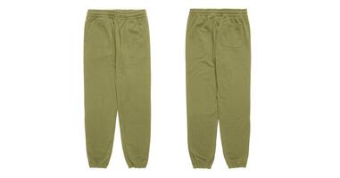 Olive green sweatpants with a back pocket and drawstring photo