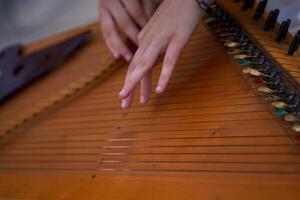 Lithuanian plucked string instrument stringed Kankles photo
