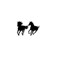 Pair Horse Silhouette, flat style, can use for Logo Gram, Art Illustration, Emblem, Pictogram, Apps, Website or Graphic Design Element vector