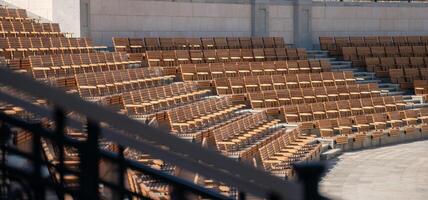 Seats, Amphitheater, Empty, Greece - View of empty seats in an amphitheater in Greece. photo