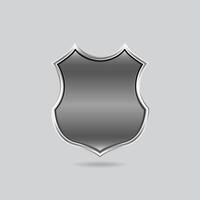 Metallic empty shield symbol or badge design or Security emblem logo vector