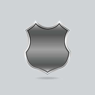 Metallic empty shield symbol or badge design or Security emblem logo