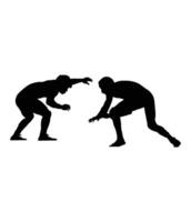 Two men wrestling on a white background vector