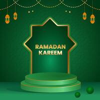 Islamic Day celebration empty square background Eid alFitr greeting Ramadan luxury poster vector