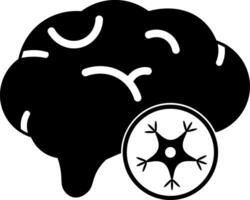A black and white image of a brain, highlighting its complex structure. vector