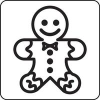 Outlined gingerbread man, a sweet and simple design element. vector