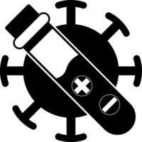 A test tube, positioned to block a virus, illustrating a protective measure. vector
