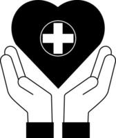 A heart enveloped by hands, a reminder of the need for proactive heart care. vector