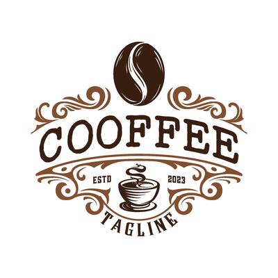 coffee logo design. circle shape coffee cup, suitable for coffee shop, cafe, etc