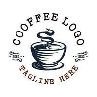 simple coffee logo design. a cup of coffee with a simple minimalist style vector