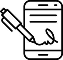 Digital Signature Line Icon Design vector