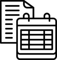 Schedule Line Icon Design vector