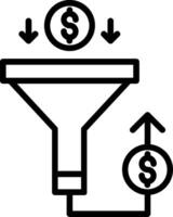 Sales Pipeline Line Icon Design vector