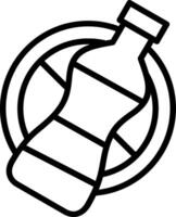 No Plastic Bottles Line Icon Design vector
