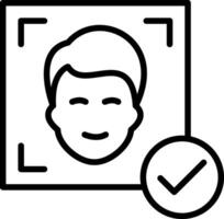 Facial Recognition Line Icon Design vector