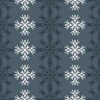 Seamless pattern of snowflake stripes on dark grey background vector