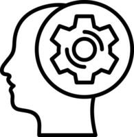 Thinking Line Icon Design vector