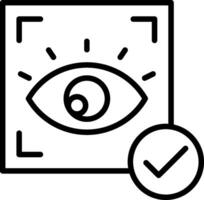 Eye Recognition Line Icon Design vector