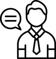 Interview Line Icon Design vector