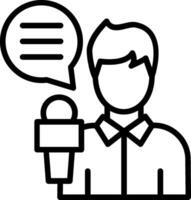 News Reporter Line Icon Design vector