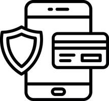 Secure Payment Line Icon Design vector