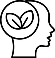 Think Green Line Icon Design vector
