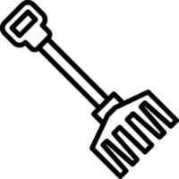 Rake Line Icon Design vector