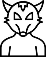 Warewolf Line Icon Design vector