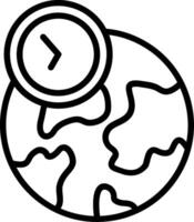 Time Zone Line Icon Design vector