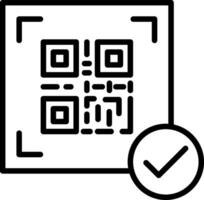 QR Code Line Icon Design vector