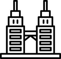 Petronas Twin Tower Line Icon Design vector