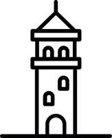 Galata Tower Line Icon Design vector