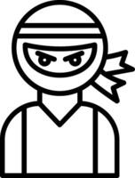 Ninja Line Icon Design vector