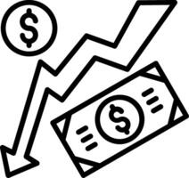 Devaluation Line Icon Design vector