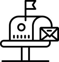 Mail Box Line Icon Design vector